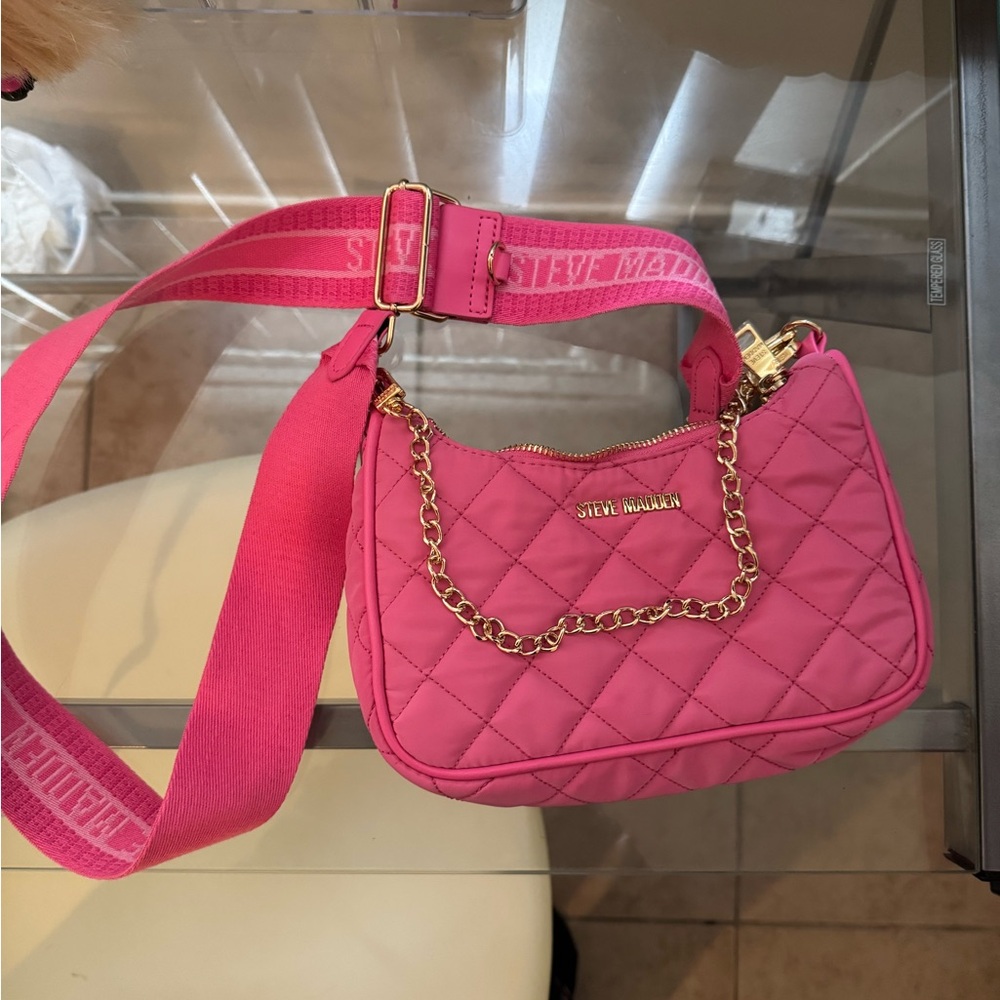 Steve Madden Pink Quilted Crossbody Bag